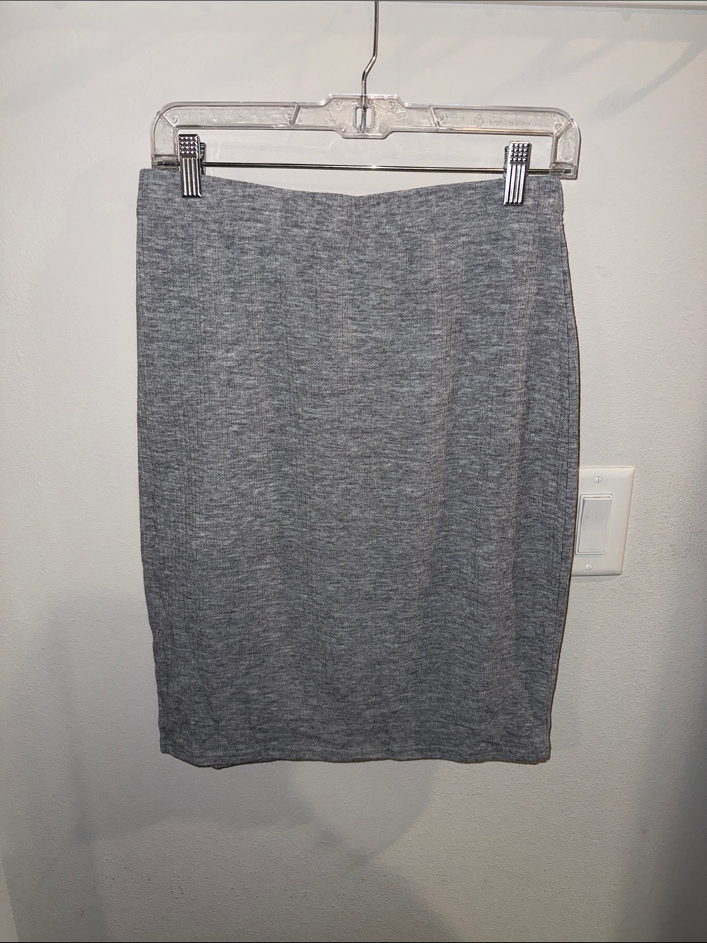 Classic Stretch Pencil Skirt - Heathered Gray